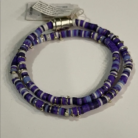 Kendra Scott Reece Wrap Purple Beaded Bracelet NWT - Picture 1 of 3